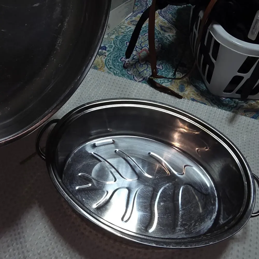 VINTAGE 11 QT STAINLESS OVEN ROASTER PAN